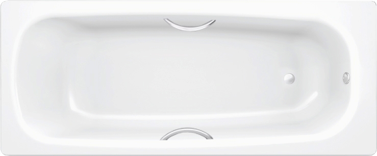 Ванна стальная BLB UNIVERSAL белая с отверстием для ручек 160*70 см —  купить по цене 31074 руб. в интернет-магазине ваннаякомната.su в  Новосибирске